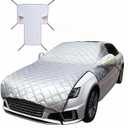 Heavy Duty Thickened Car Snow Cover Enlarge with Hood Protection, Windshield Sunshade w/ Waterproof PEVA+Cotton Filling+Taffeta Inner Against Heat & Uv, Snow Ice, Dirt for Sedans, Suvs, Hatchbacks