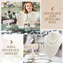 Huquary 6 Pcs Jewelry Display Set Necklace Display Stand T Bar Bracelet Holder Jewelry Bust for Home Store Trade Show(Beige)