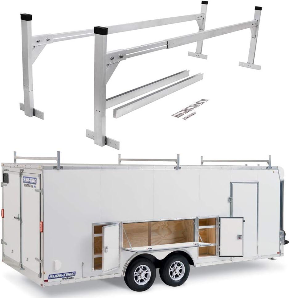 StarONE Trailer Ladder Rack, Adjustable Ladder Rack for 4' - 8.5' Enclosed & Open Trailers, 400 lbs Capacity for Ladder/Lumber/Kayak/Solar Panel, Aluminum