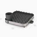 Joseph Joseph Duo Expanding Dish Drying Rack with Removable Silverware Holder, Draining Spout, Stainless Steel