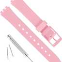 Replacement 12mm Waterproof Silicone Rubber Watch Strap Watch Band for Swatch (Pink)