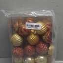 SHareconn 30ct 2.36 Inch Christmas Tree Balls Ornaments, Colored Shatterproof Plastic Decorative Baubles Decorations for Xmas Tree Decor Holiday Party Wedding Decoration (Red & Gold, 60mm)