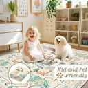 nesrt 6x9 Washable Area Rugs for Living Room Beige Non Slip, Soft Botanical Dragon Bedroom Rugs, Thin Animal Print Forest Dining Room Floor Carpets for Kids Nursey Playroom Farmhouse Home Office Decor