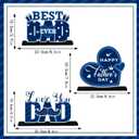 3pcs Fathers Day Decorations Table Centerpiece Happy Fathers Day Decorations Wooden Table Sign Best Dad Ever I Love Dad Wood Tiered Tray Decor for Father's Day Party Supplies