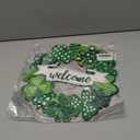 Wooden St. Patrick's Day Decoration Shamrock Door Wreath for Front Door Sign Wall Signs Shamrock Clover Spring Decoration, Irish Sign Welcome Hanging for Home Decor Party Outdoor Indoor Supply