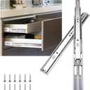 22 inch Drawer Slides 4 Pairs (8pcs) Soft Self Close Full Extension Ball Bearing Drawer Rails Side Mount Metal Dresser Runners for File Cabinet Trash Can Kitchen Wardrobe Glides 22" 100 LB Capacity