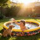 Kids Inflatable Swimming Pool 61", ASTM Certified Splash Pool for Children 3+, Outdoor Water Play Pool with Drain Plug for Summer Fun