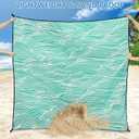 WIWIGO Beach Blanket Sandproof Extra Large Beach Mat Adults Waterproof Quick Drying Sand Free Mat Made by Premium Polyester with 4 Stakes & 4 Corner Pockets for Outdoor Travel Camping Hiking