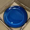 Hasense Salad Dessert Plates, 8 Inch Ceramic Dinner Plate Set of 6, Small Round Serving Dishes for Appetizer, Fruit, Cake, Snack, Blue Reactive Glaze Kitchen Gift, Microwave Dishwasher Safe