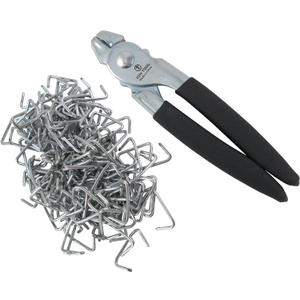 Hog Ring Pliers & 150 Galvanized Hog Rings, Professional Upholstery Installation Kit