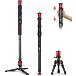 IFOOTAGE Monopod Cobra 3 Strike A150S, 59" Monopod for Camera Aluminum Travel Monopod with Feet, 1/4'' & 3/8'' Quick Release Compatible with Sony Canon Nikon DSLR Camera, Payload 11Lb