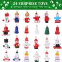 Christmas Countdown Advent Calendar,with a Tabletop Wooden Christmas Tree and 28 Ornaments Snowman Santa Decorations for Boys, Girls and Kids Party Favors, Classroom Prizes, Xmas Gift (Style 1)