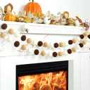 XmasExp Boho Pom Pom Garland Decorations - Large Felt Ball Garland for Mantle, Indoor Home Decor, Tree Ornaments, Kids Room and Party Hanging Decor,13 Ft.