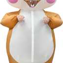 Stegosaurus Inflatable Hamster Costume for Adult - Funny Giant Hamster Blow Up Costumes for Men & Women Halloween Costumes Cosplay Party (Orange, L)