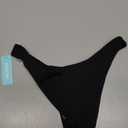 Aqua Eve Women Cheeky Bikini Bottom Brazilian High Cut Swim Bottom Low Rise Bathing Suit Bottom (Size Small,Black)