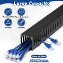 ZhiYo 2x2in Cable Raceway, Server Rack Cable Management Under Desk Cord Organizer, Electrical Safe PVC Cable Hider Open Slot Wire Raceway for Network/PC/TVs, Wire Duct Black