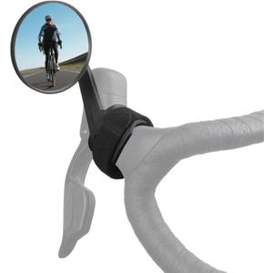 Road Bike Mirror, Cycling rearview mirrors, Wide Angle Convex Adjustable Rotatable Scratch Resistant Shockproof bicycle Mirrors of road Bikes, Mount to road bike handlebar (LEFT)