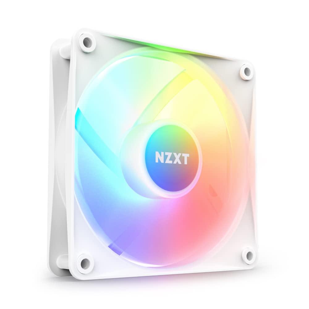 NZXT F120 RGB Core - 120mm Hub-Mounted RGB Fan - 8 Individually-Addressable LEDs - Semi-Translucent Blades - High Static Pressure & Airflow - Quiet Operation PWM Control - CAM Software - White (120mm, White)