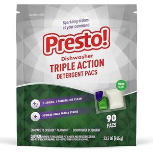 Amazon Brand - Presto! Triple Action Dishwasher Pacs, Fresh Scent