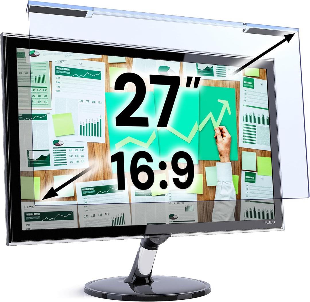 VINTEZ Blue Light Screen Protector for 27 Inch Computer Monitor and Laptop Anti-UV Blue Light Blocking Film for Desktop PC, Eye Protection Filter, 24" x 14", 1 Pack
