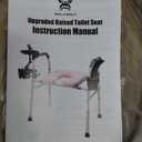 Raised Toilet Seat with Handles, Toilet Seat Riser for Seniors with Adjustable Height & Width, 500lb Handicap Elevated Toilet Seat for Elderly, Pregnant, Fit Any Toilet