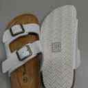 CUSHIONAIRE Lane Cork Footbed Sandals for Women – Comfortable Double Buckle Slip-On with Genuine Suede Footbed & Arch Support Slides for Women Footwear Size 29