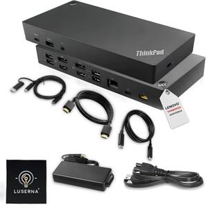 Lenovo 40AF0135US Thinkpad Docking Station Dual Monitor Hybrid USB-C with USB-A | Comes with 135W, HDMI, DP, USB C to A Cables (NEW)