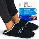 LEONNS Gel Ice Pack Slippers - Provides Hot and Cold Therapy for Foot Pain, Neuropathy Pain Relief for Feet, Gout Relief, Swollen Feet, Plantar Fasciitis and Heel Spurs- One Size Fits Most (Black)