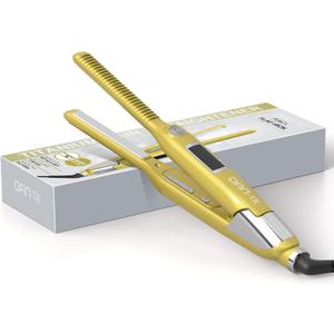 DAN Technology 3/8'' Pencil Flat Iron for Edges and Bangs - Small Hair Straightener Titanium Flat Iron for Short Hair