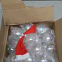 Funtery 24 Pcs Christmas Iridescent Clear Ornaments Balls Iridescent Christmas Balls for Tree Crafts Fillable Transparent DIY Hanging 2.5 Inch Rainbow Ball for Holiday Decor (Iridescence Style)