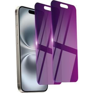 2 Pack Privacy Screen Protector for iPhone 16 Plus Tempered Glass for 16Plus 6.7inch Private Saver Anti-Spy Anti-Blue Light Eye Protection Anti-Scratch Full Coverage