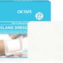 OK TAPE Bordered Gauze Island Dressing 4"x4",25 Count Wrapped Gauze Pads,Non-Woven Sterile Wound Dressing with Highly Absorbent Pad,Soft and Breathable Bandages for Wounds, First Aid