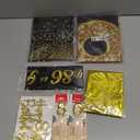 86th Birthday Decorations Men Women with 86th Birthday Banner, Black and Gold Table Cloth, Number Balloons, Sash, Cake Topper and Candles