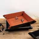 Personalized Leather Catchall Gift for Dad - Empty Your Pockets Daddy - Custom Valet Tray for Dad for New Dad - Christmas Birthday Gifts for Dad