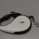 TUG 360 Tangle-Free Retractable Dog Leash | 16 ft Strong Nylon Tape | One-Handed Brake, Pause, Lock (Medium, White)