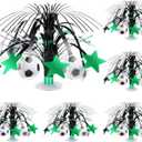 Tigeen 6 Pcs Football Party Supplies Football Spray Centerpieces with Base Foil Table Toppers Decorations for Game Day Sports Enthusiasts Birthday Baby Shower Party Decor(Soccer)