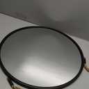 POZINO Round Hanging Mirror, 20" Rope Wall Mirrors Decorative, Black Metal Frame Circle Mirrors, Farmhouse Wall Mounted Mirrors for Bathroom, Bedroom, Living Room, Entryway, Home Decor
