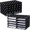 2 Pcs Black with White Polka Dots 10 Slots Construction Paper Storage Cardboard Literature Organizer Back to School Classroom Paper Storage Desktop Mailbox File Sorter for Teacher Student Office Home