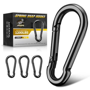 4Pcs Spring Snap Hooks, 5.5 Carabiner Clip, 1200lbs Heavy Duty Rope Connector, Large Carabiners for Indoor & Outdoor, Hammock, Swing, Camping, Fishing, Hiking