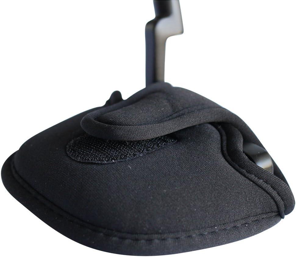 Pacific Golf Clubs Black Golf Putter Headcover Standard Size Neoprene Club Head Cover Perfect for Mallet Putters Fits Most 2 Ball Putters Clubs