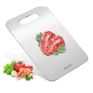 Stron- Dura Cutting Board - 304 Food Grade Stainless Steel Cutting Boards for Kitchen- for cutting Meat, Fruit, Vegetables, Outdoor or Indoor 11.5" X 8" (1, Small