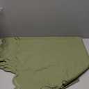 Olive Green Rectangle Tablecloth Linen Textured Waterproof & Stain Resistant Outdoor Table Cloth Spring Decorative Scalloped Cutouts Farmhouse Table Cover for Dining, Parties and Camping, 52 x 70 Inch