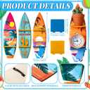 Lineshading 3 Pcs Surfboard Wall Decor Wooden Surfboard Wall Shelf Hanging Sign with Shelf Summer Beach Decoration Decorative Shelves for Home Room Tropical Birthday Party(Classic)