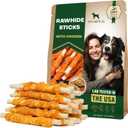 Beloved Pets Dog Treats & Long Lasting Rawhide Chews Wrapped Chicken 10.6 Oz  Pet Bones Sticks for Large, Medium & Small Breeds  Aggressive Chewers Snacks  Puppy Toys Treats
