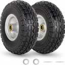4.10/3.50-4" Flat Free Tire and Wheel for Hand Truck Trolley 2 Pack