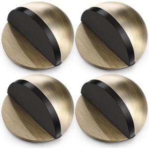 MorningRo 4 Pcs Self Adhesive Door Stoppers, Stainless Steel Floor Door Stop Wall Protector, Half Dome Floor Gate Stopper for Living Room, Bedroom, Bathroom, Office (Bronze)
