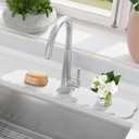23.6'' Long Size Diatomite Faucet Mat Fast Drying Stone Sink Tray Splash Proof Bathroom Counter Faucet Super Water Absorption