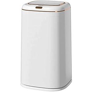 Sooyee 40L Automatic Trash Can with Lid, 10.5 Gallon Bathroom Trash Can Smart Trash Can, Motion Sensor Trash Can for Bedroom, Bathroom, Kitchen, Office, White+Gold Border Trash Bin, 3 Opening Modes Sooyee 40L Automatic Trash Can with Lid, 10.5 Gallon Bathroom Trash Can Smart Trash Can, Motion Sensor Trash Can for Bedroom, Bathroom, Kitchen, Office, White+Gold Border Trash Bin, 3 Opening Modes