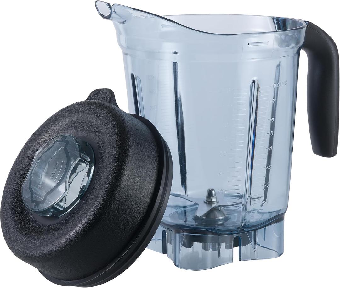 Blender Pitcher 64oz Low-Profile Compatible with Vitamix Container Jar Cup Replacement 750, 5200, 7500, E310, VM0103 & More