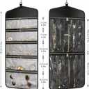 CHICECO Travel Jewelry Holder Organizer,Hanging Jewelry Organizer Storage with Zippered Pockets for Cloest,Jewelry Holder for Earrings, Necklaces (Grey Black)